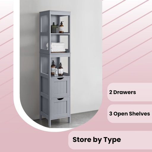 Freestanding Bathroom Storage Cabinet with 2 Drawers and Shelf for Organised Space by Vasagle