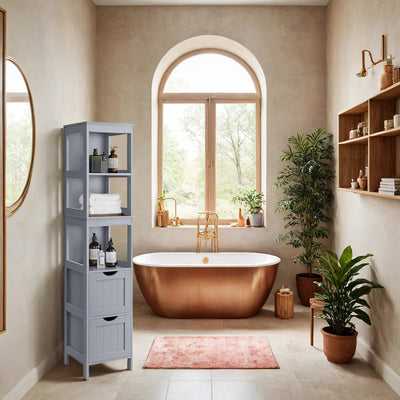Freestanding Bathroom Storage Cabinet with 2 Drawers and Shelf for Organised Space by Vasagle