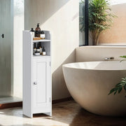 Narrow Corner Bathroom Floor Cabinet with Adjustable Shelves and Door Storage by Vasagle