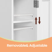 Narrow Corner Bathroom Floor Cabinet with Adjustable Shelves and Door Storage by Vasagle