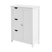 Vasagle White Bathroom Storage Cabinet with Adjustable Shelf and 3 Drawers 60x30x81cm VASAGLE