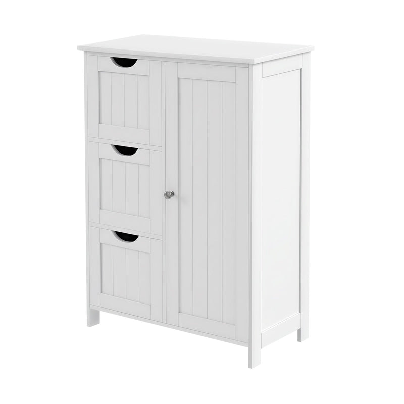 Vasagle White Bathroom Storage Cabinet with Adjustable Shelf and 3 Drawers 60x30x81cm VASAGLE