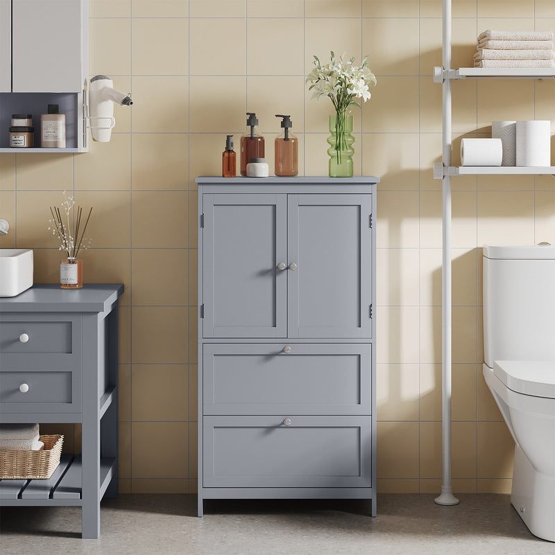Freestanding Bathroom Storage Cabinet with Drawers and Adjustable Shelf by Vasagle