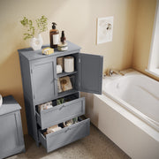 Freestanding Bathroom Storage Cabinet with Drawers and Adjustable Shelf by Vasagle
