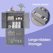 Freestanding Bathroom Storage Cabinet with Drawers and Adjustable Shelf by Vasagle