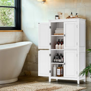 White Bathroom Storage Cabinet with Shelves for Kitchen or Laundry Room by Vasagle