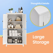 White Bathroom Storage Cabinet with Shelves for Kitchen or Laundry Room by Vasagle