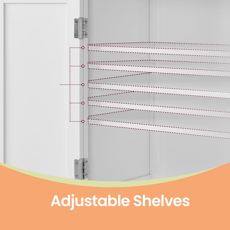 White Bathroom Storage Cabinet with Shelves for Kitchen or Laundry Room by Vasagle