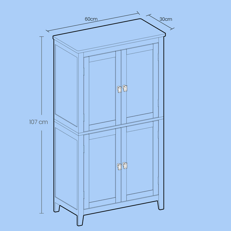 White Bathroom Storage Cabinet with Shelves for Kitchen or Laundry Room by Vasagle