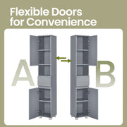 Tall Slim Bathroom Storage Cabinet with Shelves for Small Spaces by Vasagle