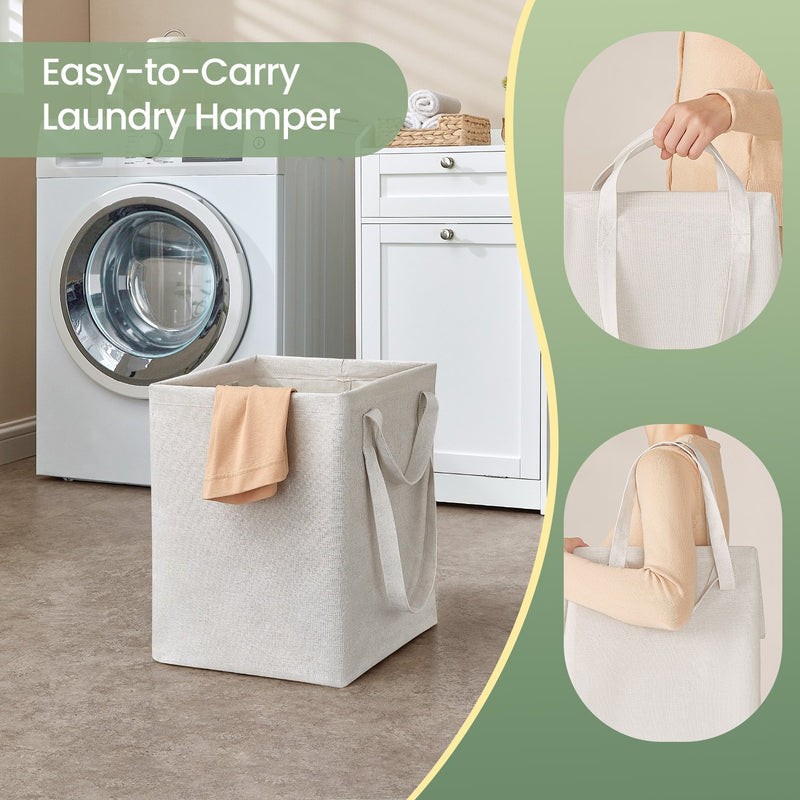 White Bathroom Storage Cabinet with Drawer and Removable Laundry Hamper by Vasagle