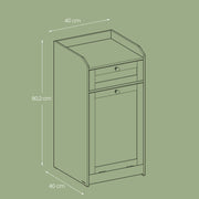 White Bathroom Storage Cabinet with Drawer and Removable Laundry Hamper by Vasagle