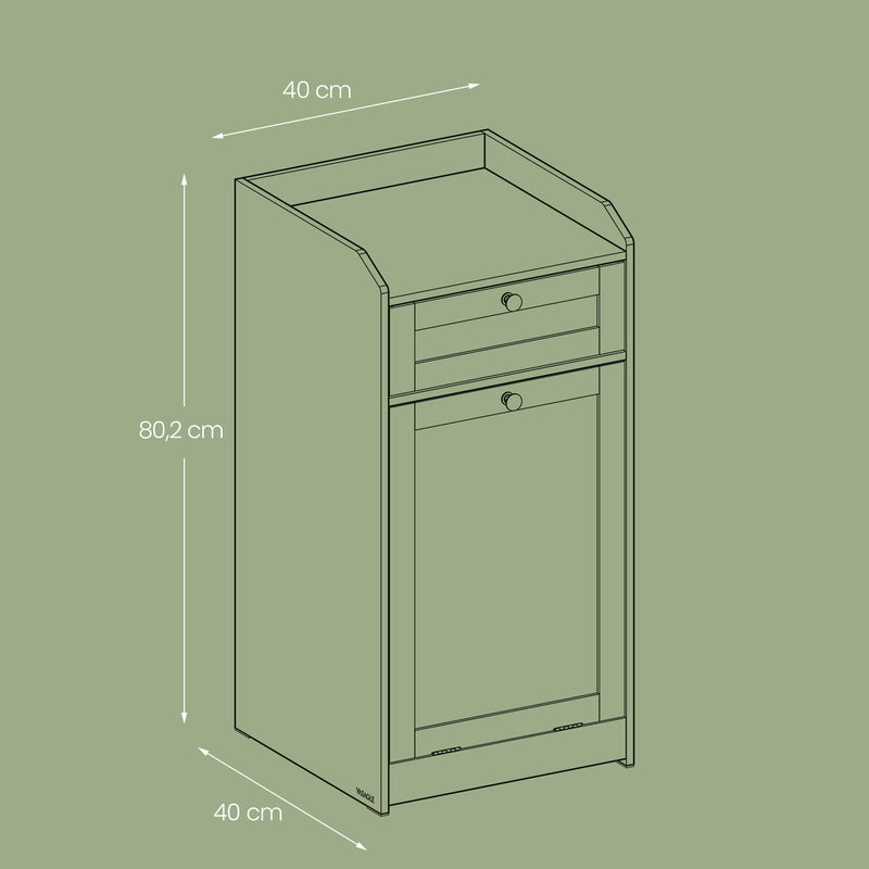 White Bathroom Storage Cabinet with Drawer and Removable Laundry Hamper by Vasagle