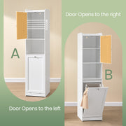 Tall Bathroom Storage Cabinet with Removable Laundry Hamper and Shelves by Vasagle