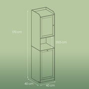 Tall Bathroom Storage Cabinet with Removable Laundry Hamper and Shelves by Vasagle