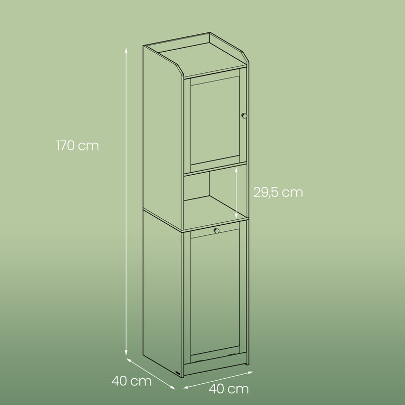 Tall Bathroom Storage Cabinet with Removable Laundry Hamper and Shelves by Vasagle