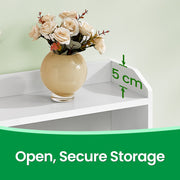 Tall White Bathroom Storage Cabinet with Double Doors and Adjustable Shelves by Vasagle