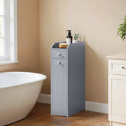 Grey Slim Bathroom Storage Cabinet with Shelves for Small Spaces Bathroom Organiser by Vasagle 40x18x70cm