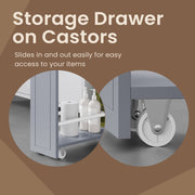 Grey Slim Bathroom Storage Cabinet with Shelves for Small Spaces Bathroom Organiser by Vasagle 40x18x70cm