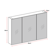 Three Door Bathroom Mirror Cabinet with Wall Mounted Storage Shelves by Vasagle