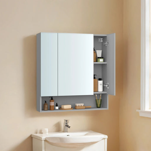 Bathroom Wall Mirror Cabinet with Storage Shelves for Toiletries and Essentials by Vasagle