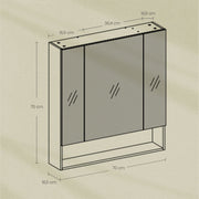 Bathroom Wall Mirror Cabinet with Storage Shelves for Toiletries and Essentials by Vasagle