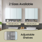 Bathroom Wall Mirror Cabinet with Storage Shelves for Toiletries and Essentials by Vasagle