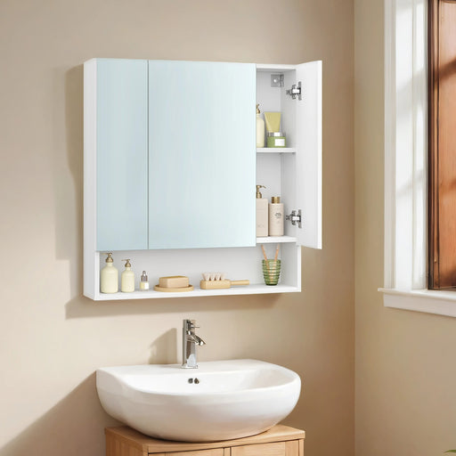 Bathroom Wall Mirror Cabinet with Adjustable Shelves and Storage Space by Vasagle