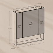Bathroom Wall Mirror Cabinet with Adjustable Shelves and Storage Space by Vasagle