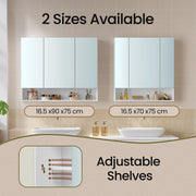Bathroom Wall Mirror Cabinet with Adjustable Shelves and Storage Space by Vasagle