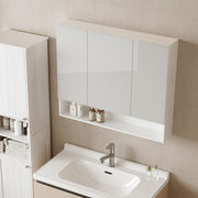 Wall Mounted Bathroom Mirror Cabinet with Storage Shelves and Door by Vasagle
