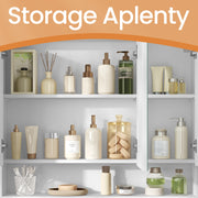 Wall Mounted Bathroom Mirror Cabinet with Storage Shelves and Door by Vasagle