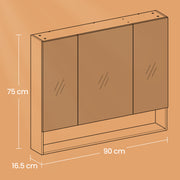 Wall Mounted Bathroom Mirror Cabinet with Storage Shelves and Door by Vasagle