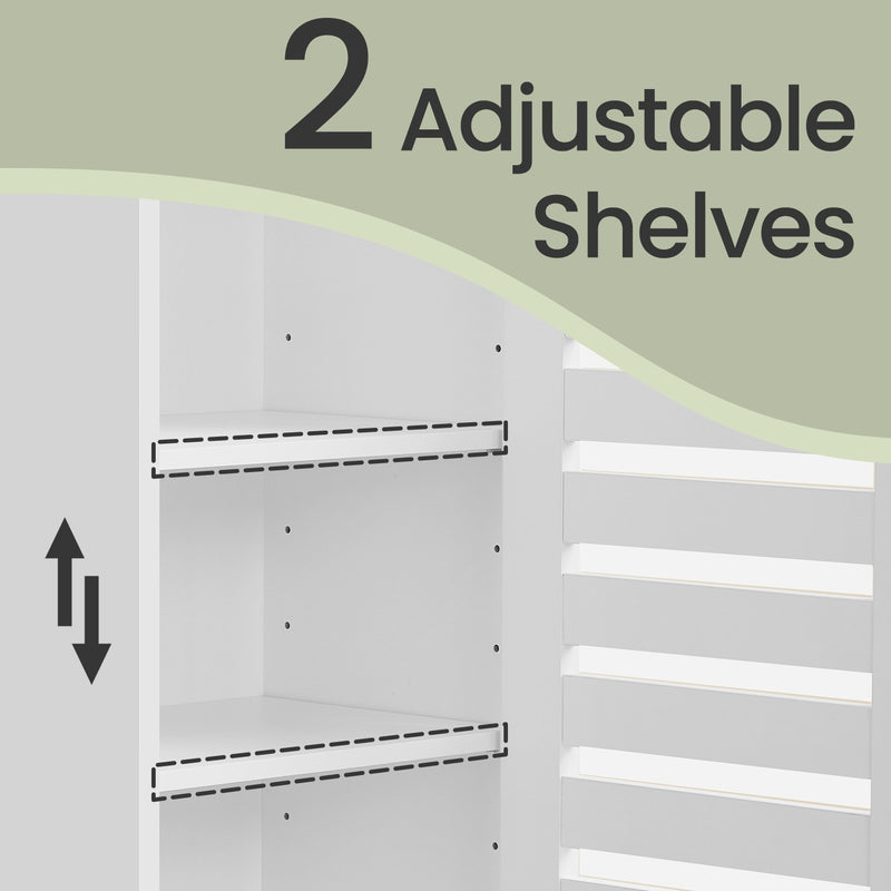 Tall Bathroom Storage Cabinet with Adjustable Shelves and Open Compartments by Vasagle