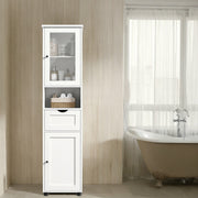 Tall Slim Bathroom Cabinet with Open Shelf and Cupboard for Small Spaces by Vasagle