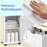 Tall Slim Bathroom Cabinet with Open Shelf and Cupboard for Small Spaces by Vasagle