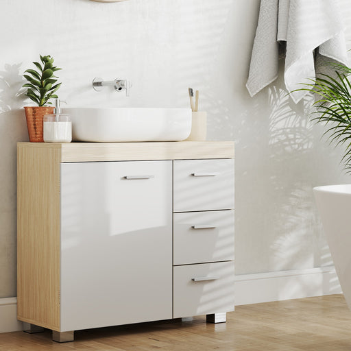 Under Sink Bathroom Storage Cabinet with 3 Drawers Space Saving Design by Vasagle