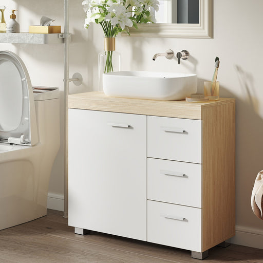 Under Sink Bathroom Storage Cabinet with 3 Drawers Space Saving Design by Vasagle