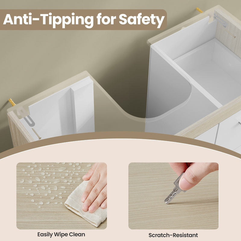 Under Sink Bathroom Storage Cabinet with 3 Drawers Space Saving Design by Vasagle