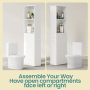 Tall Slim Freestanding Bathroom Cabinet with Drawers and Adjustable Shelf by Vasagle