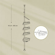 Telescopic Stainless Steel Corner Shower Caddy with Adjustable Shelves for Bathroom by Songmics