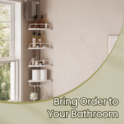Telescopic Stainless Steel Corner Shower Caddy with Adjustable Shelves for Bathroom by Songmics