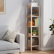 5 Tier Bamboo Bathroom Shelf Freestanding Narrow Storage Unit for Small Spaces by Songmics