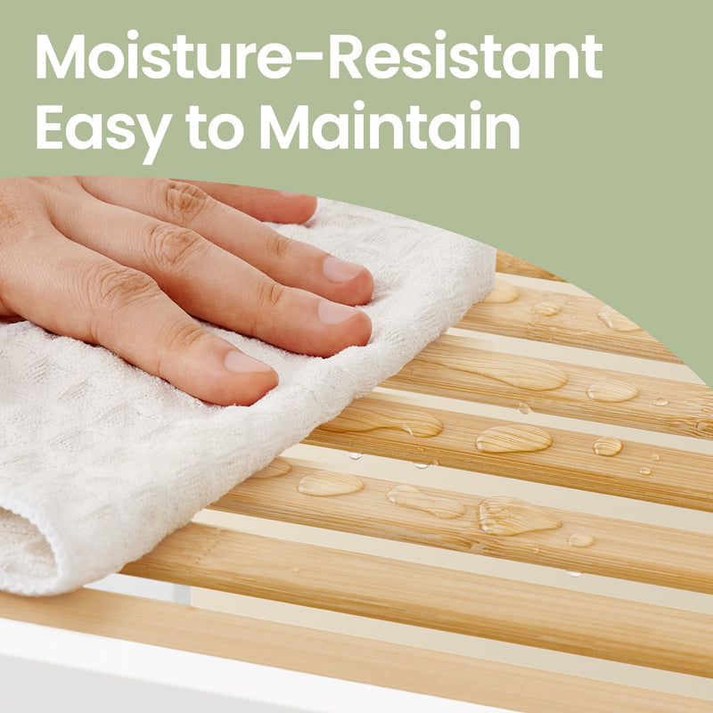 5 Tier Bamboo Bathroom Shelf Freestanding Narrow Storage Unit for Small Spaces by Songmics