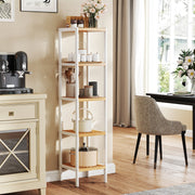 5 Tier Bamboo Bathroom Shelf Freestanding Narrow Storage Unit for Small Spaces by Songmics