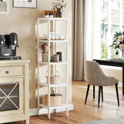 5 Tier Bamboo Bathroom Shelf Freestanding Narrow Storage Unit for Small Spaces by Songmics