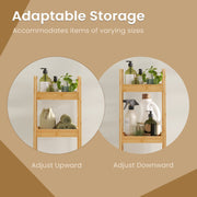 Slim 3 Tier Bathroom Storage Trolley on Wheels Space Saving Shelf Unit by Songmics