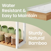 Bamboo Bathroom Shelf Freestanding or Wall Mounted Storage Unit for Home by Songmics