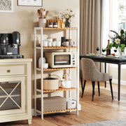 5 Tier Bamboo Storage Shelf Freestanding Organiser for Bathroom or Kitchen by Songmics