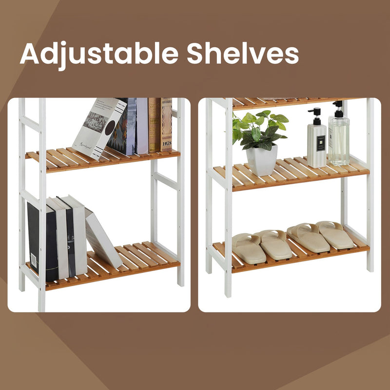 5 Tier Bamboo Storage Shelf Freestanding Organiser for Bathroom or Kitchen by Songmics